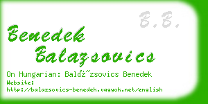 benedek balazsovics business card